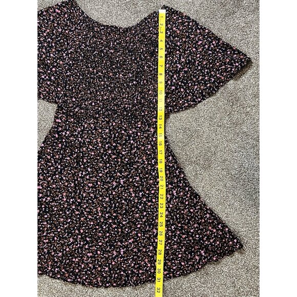 Free People Women's Florence Tie Floral Mini Dress Size Small Boat Neck - Picture 7 of 14